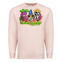 Pale Pink with god all things are possible summer Premium Sweatshirt - CowhideDigitalArt