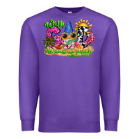Purple with god all things are possible summer Premium Sweatshirt - CowhideDigitalArt