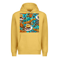 Antique Gold more espresso less despresso coffee with leopard seamless pattern bbs Premium Hoodie - BundleAndBundleShop