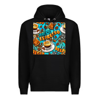 Black more espresso less despresso coffee with leopard seamless pattern bbs Premium Hoodie - BundleAndBundleShop