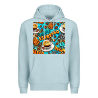 Blue Mist more espresso less despresso coffee with leopard seamless pattern bbs Premium Hoodie - BundleAndBundleShop