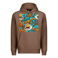 Chestnut more espresso less despresso coffee with leopard seamless pattern bbs Premium Hoodie - BundleAndBundleShop