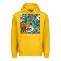 Lemon more espresso less despresso coffee with leopard seamless pattern bbs Premium Hoodie - BundleAndBundleShop