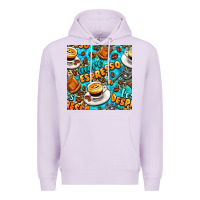 Lilac more espresso less despresso coffee with leopard seamless pattern bbs Premium Hoodie - BundleAndBundleShop