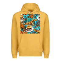 Mustard more espresso less despresso coffee with leopard seamless pattern bbs Premium Hoodie - BundleAndBundleShop