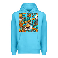 Ocean Blue more espresso less despresso coffee with leopard seamless pattern bbs Premium Hoodie - BundleAndBundleShop