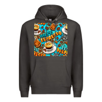 Smoke more espresso less despresso coffee with leopard seamless pattern bbs Premium Hoodie - BundleAndBundleShop