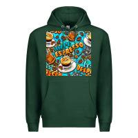 Sports Green more espresso less despresso coffee with leopard seamless pattern bbs Premium Hoodie - BundleAndBundleShop