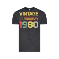 Vintage Black Born in 1980 Vintage February Vintage Tee - Bettercallsaul