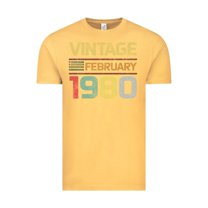 Born In 1980 Vintage February Vintage Tee by Bettercallsaul | Teevron