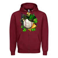 Burgundy st.patrick's day volleyball Zipper Hoodie - FaDigitalArtStudio