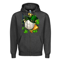 Charcoal Heather st.patrick's day volleyball Zipper Hoodie - FaDigitalArtStudio