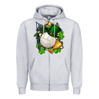 Heather Grey st.patrick's day volleyball Zipper Hoodie - FaDigitalArtStudio