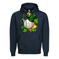 Navy st.patrick's day volleyball Zipper Hoodie - FaDigitalArtStudio