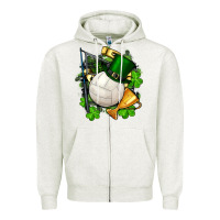 Oatmeal Heather st.patrick's day volleyball Zipper Hoodie - FaDigitalArtStudio