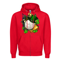 Red st.patrick's day volleyball Zipper Hoodie - FaDigitalArtStudio