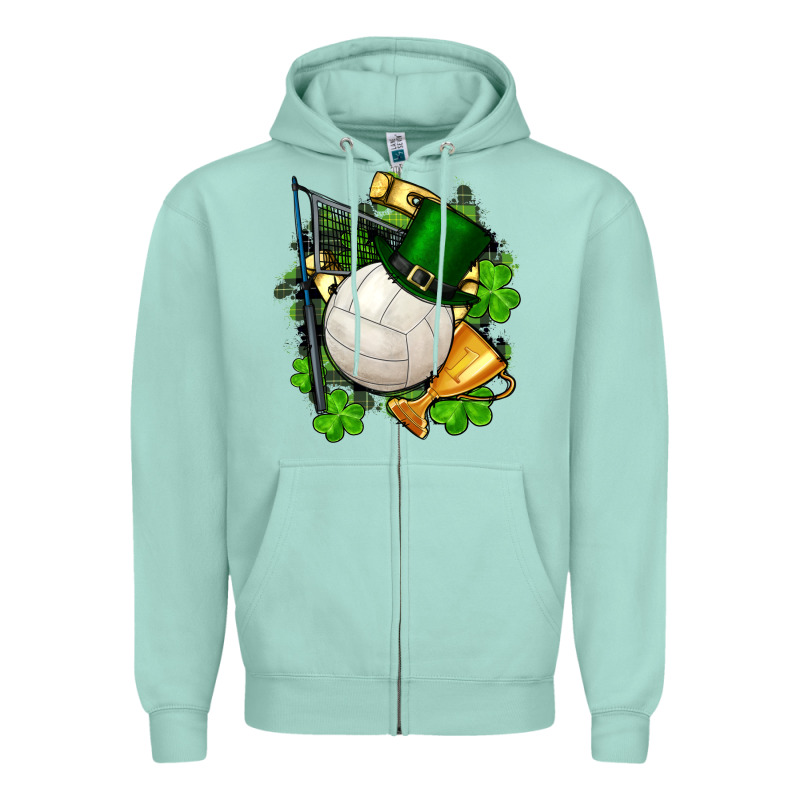 St.patrick's Day Volleyball Zipper Hoodie by FaDigitalArtStudio | Teevron