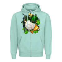 Seafoam st.patrick's day volleyball Zipper Hoodie - FaDigitalArtStudio