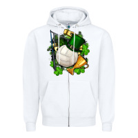 White st.patrick's day volleyball Zipper Hoodie - FaDigitalArtStudio