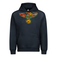 Navy thunderbird  wild soul with sunflower serape aztec Urban Hoodie - Artiststas