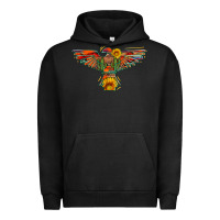 Pigment Black thunderbird  wild soul with sunflower serape aztec Urban Hoodie - Artiststas