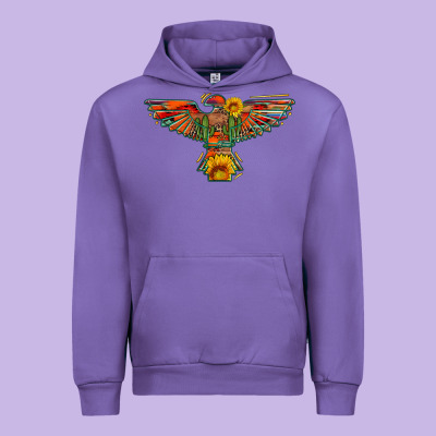 Thunderbird  Wild Soul With Sunflower Serape Aztec Urban Hoodie Designed By Artiststas