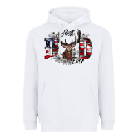 White Best Dad Ever Heavyweight Hoodie - CowhideDigitalArt