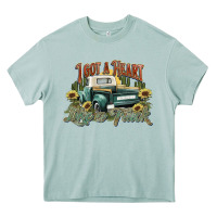 Arona i got a heart like a truck western sunflower Heavy Core Tee - NancyCooperArtShop