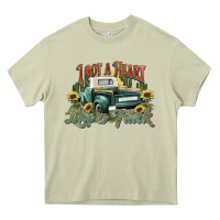 Mossy i got a heart like a truck western sunflower Heavy Core Tee - NancyCooperArtShop