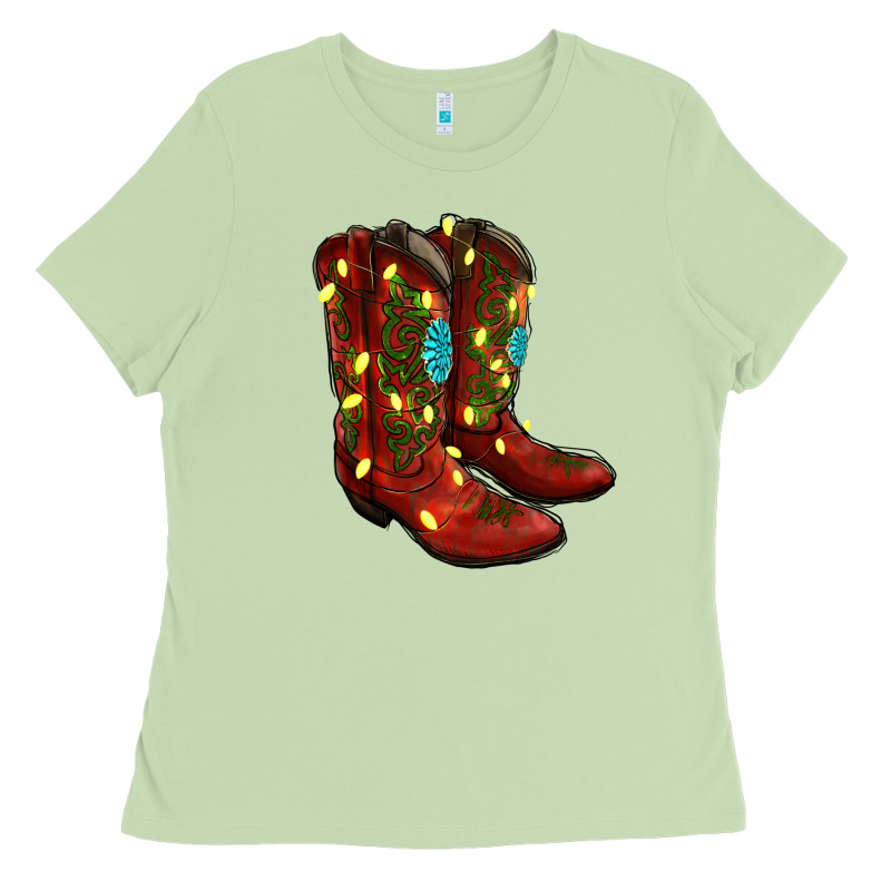 Cowboy Boots Christmas Ladies Tee by RanaPortraitStore | Teevron