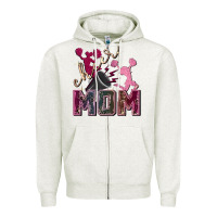Oatmeal Heather cheer mom Zipper Hoodie - FaDigitalArtStudio