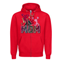 Red cheer mom Zipper Hoodie - FaDigitalArtStudio