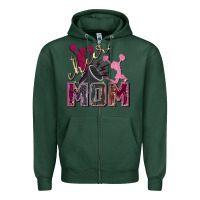 Sports Green cheer mom Zipper Hoodie - FaDigitalArtStudio