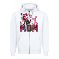 White cheer mom Zipper Hoodie - FaDigitalArtStudio