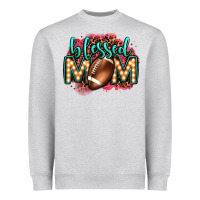 Heather Grey blessed american football mom lightbulb letters Heavyweight Sweatshirt - OliviaCreatesArt