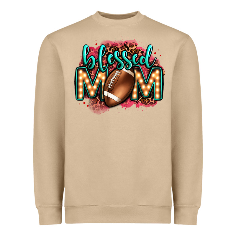 Blessed American Football Mom Lightbulb Letters Heavyweight Sweatshirt by OliviaCreatesArt | Teevron