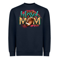 Navy blessed american football mom lightbulb letters Heavyweight Sweatshirt - OliviaCreatesArt