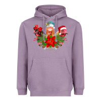 Lavender Chickens Christmas Heavyweight Hoodie - CowhideDigitalArt