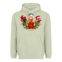 Matcha Chickens Christmas Heavyweight Hoodie - CowhideDigitalArt