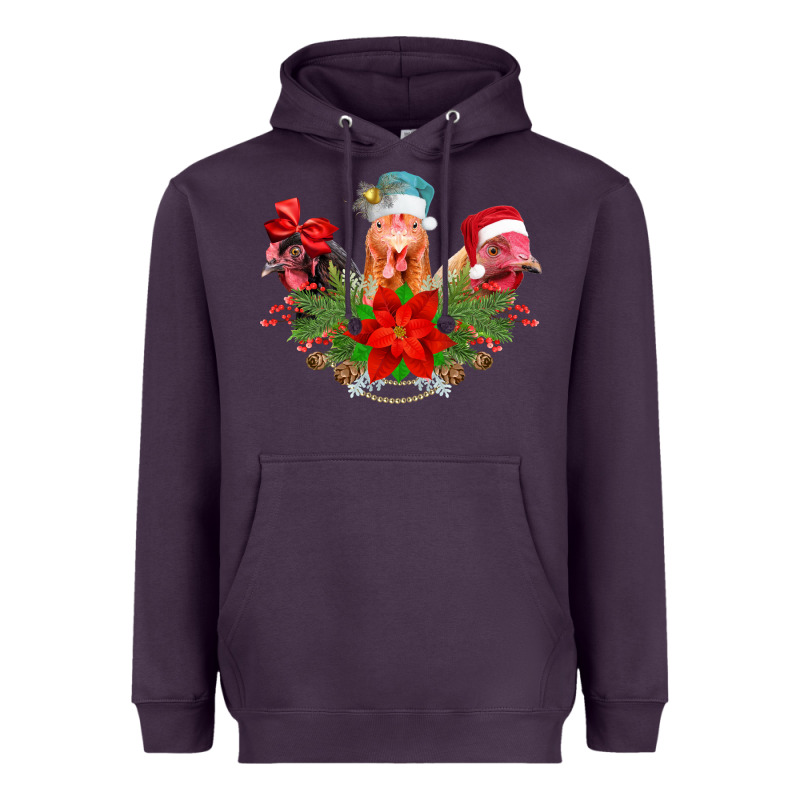 Chickens Christmas Heavyweight Hoodie by CowhideDigitalArt | Teevron