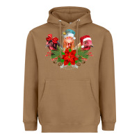 Toasted Coconut Chickens Christmas Heavyweight Hoodie - CowhideDigitalArt