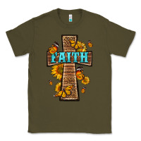 Army Green Western Faith Cross Butterfly Classic Tee - LillyAllenDesigns