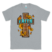 Heather Grey Western Faith Cross Butterfly Classic Tee - LillyAllenDesigns