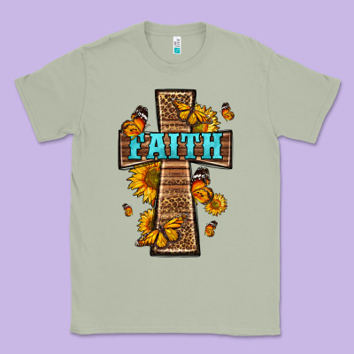 Western Faith Cross Butterfly Classic Tee Designed By Lillyallendesigns