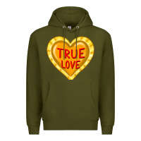 Army Green valentine's day hearts Premium Hoodie - FaDigitalArtStudio
