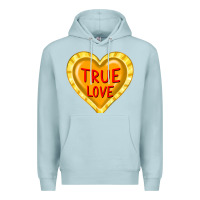 Blue Mist valentine's day hearts Premium Hoodie - FaDigitalArtStudio