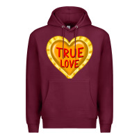Burgundy valentine's day hearts Premium Hoodie - FaDigitalArtStudio