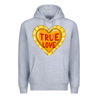 Heather Grey valentine's day hearts Premium Hoodie - FaDigitalArtStudio
