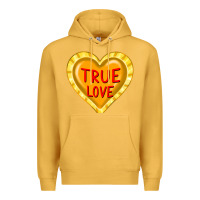 Mustard valentine's day hearts Premium Hoodie - FaDigitalArtStudio