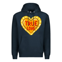 Navy valentine's day hearts Premium Hoodie - FaDigitalArtStudio